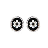 925 Sterling Silver Oval Vintage Drop Glazed Earrings for Women
