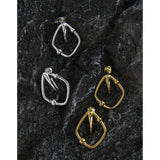 Geometric Diamond Earrings, 925 Sterling Silver, Light Luxury