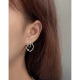 Geometric Diamond Earrings, 925 Sterling Silver, Light Luxury