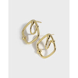 Geometric Diamond Earrings, 925 Sterling Silver, Light Luxury