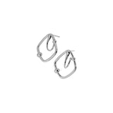 Geometric Diamond Earrings, 925 Sterling Silver, Light Luxury