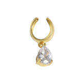 925 Sterling Silver Water Drop Ear Clip Female Earrings