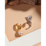 925 Sterling Silver Water Drop Ear Clip Female Earrings