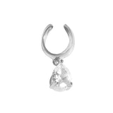 925 Sterling Silver Water Drop Ear Clip Female Earrings