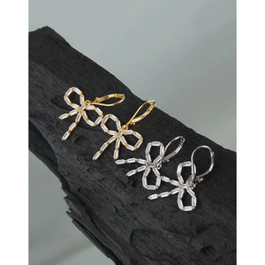 Zircon Bow 925 Sterling Silver Earrings