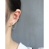 Pleated Texture Ear Clip Earrings 925 Sterling Silver