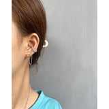 Pleated Texture Earrings, 925 Sterling Silver Ear Clip