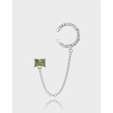 Pleated Texture Ear Clip Earrings 925 Sterling Silver