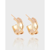 925 Sterling Silver Geometric Interlaced Earrings for Women