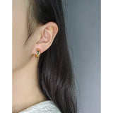 925 Sterling Silver Geometric Interlaced Earrings for Women