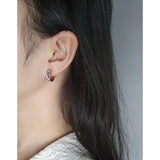 925 Sterling Silver Geometric Interlaced Earrings for Women