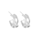 925 Sterling Silver Geometric Interlaced Earrings for Women