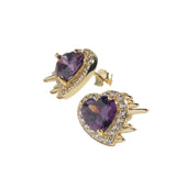 Purple Zirconia Earrings 925 Sterling Silver