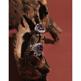 Purple Zirconia Earrings 925 Sterling Silver