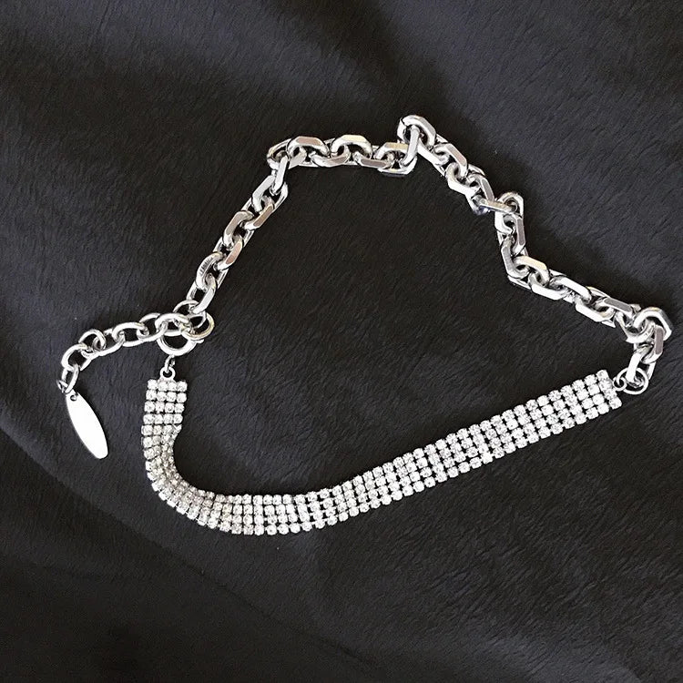 Flash Rhinestone Choker Necklace Hipster Women Jewelry
