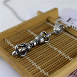 Small Dojre Vajra Stainless Steel Pendant Necklace Hinduism Tibetan Buddhism