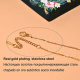 Colorful Evil Eye Beaded Choker Necklace for Women Stainless Steel Chain Pendant