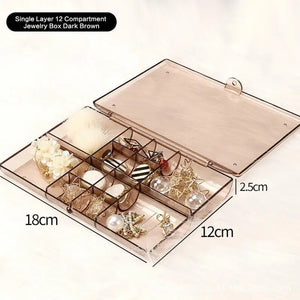 Small Jewelry Box Earrings Necklace Bracelet Partition Transparent