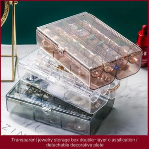 Small Jewelry Box Earrings Necklace Bracelet Partition Transparent