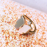 Sterling Silver Left Ear Butterfly Clip with Natural Mother Shell