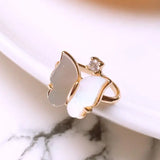 Sterling Silver Left Ear Butterfly Clip with Natural Mother Shell