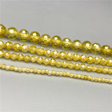Yellow Zircon Beads Cubic Zirconia Rhinestone Spacer Beads
