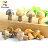10pcs 22mm Pink Quartz Mushroom Figurine Crystal Stone Home Decor