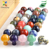 10pcs 22mm Pink Quartz Mushroom Figurine Crystal Stone Home Decor