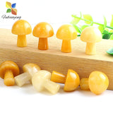 10pcs 22mm Pink Quartz Mushroom Figurine Crystal Stone Home Decor