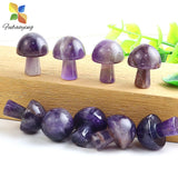 10pcs 22mm Pink Quartz Mushroom Figurine Crystal Stone Home Decor