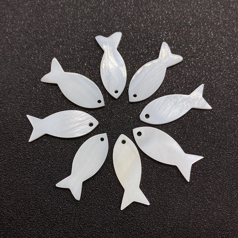 Small Fish Shape Freshwater Shell Pendant 10x25mm