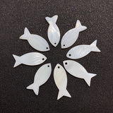 Small Fish Shape Freshwater Shell Pendant 10x25mm