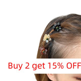 Small Flower Hair Claw Clips Mini Rhinestone Crabs For Hair
