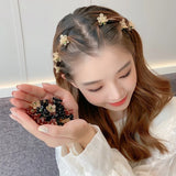 Small Flower Hair Claw Clips Mini Rhinestone Crabs For Hair