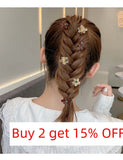 Small Flower Hair Claw Clips Mini Rhinestone Crabs For Hair