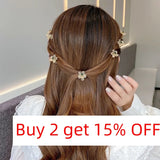 Small Flower Hair Claw Clips Mini Rhinestone Crabs For Hair