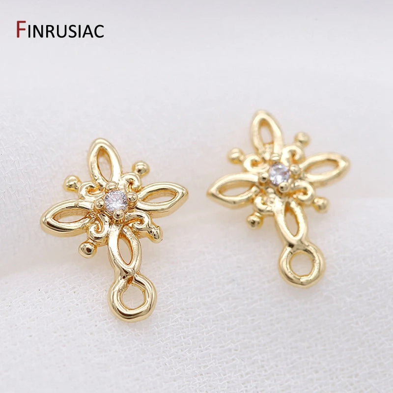 Small Flower Stud Earring Findings 14k Real Plated DIY