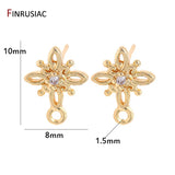 Small Flower Stud Earring Findings 14k Real Plated DIY