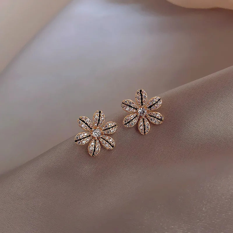 Fragrance Lily Flower Earrings Korean Style Women's Short Earrings