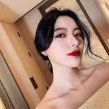 Fragrance Lily Flower Earrings Korean Style Women's Short Earrings