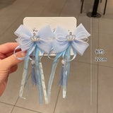 Small Fresh Bow Hairpin Tassel Streamer Hairband for Children's