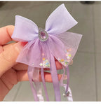 Small Fresh Bow Hairpin Tassel Streamer Hairband for Children's