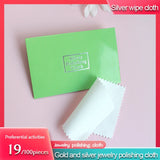 Green Shell & Silver Jewelry Polishing Cloth 100 Sheets