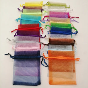 100pcs Drawstring Organza Gift Bag Jewelry Pouch Storage