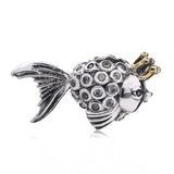 925 Sterling Silver GoldFish Charm Beads for Bracelet Diy Jewelry