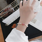 Japanese Freshwater Pearl Crystal Love Bracelet