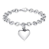 Heart Ash Urn Bangle Stainless Steel Cremation Funeral Bracelet