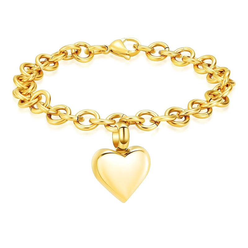Heart Ash Urn Bangle Stainless Steel Cremation Funeral Bracelet