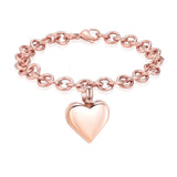 Heart Ash Urn Bangle Stainless Steel Cremation Funeral Bracelet