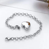 Heart Cremation Jewelry Urn Bracelet Stainless Steel Memorial Ash Bangle